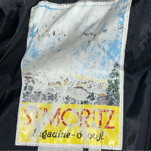 St. Moritz Ski Team XL MEN BLUE red DOWN PUFFER Jacket ZIP SNAP coat Snow WINTER - Picture 8 of 16